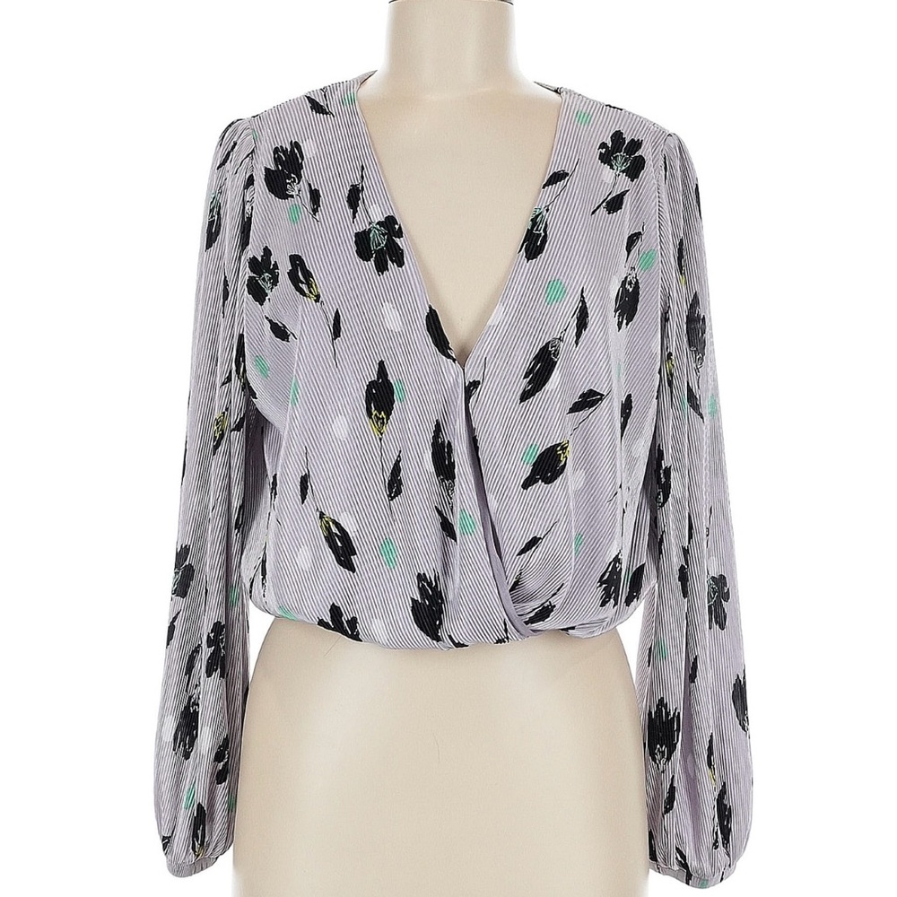 Astr Black and White Floral Blouse
